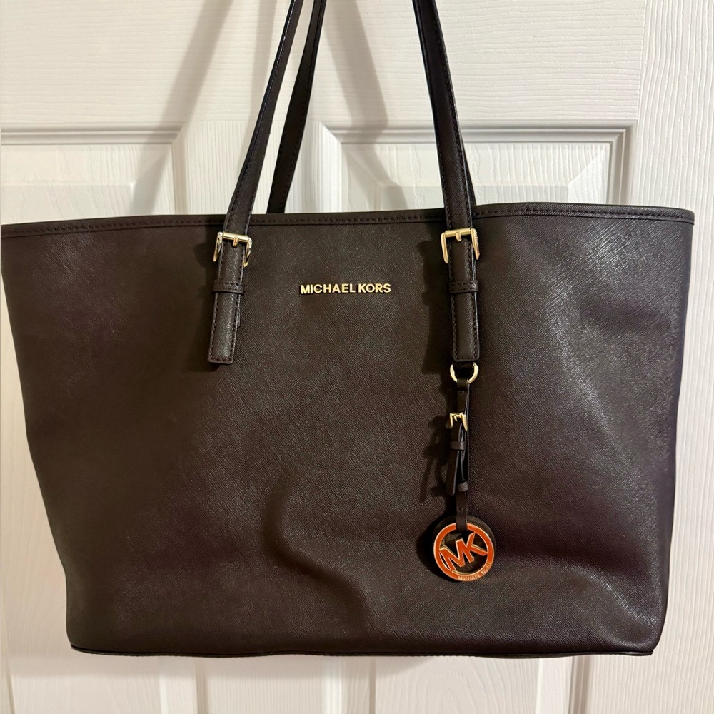 Michael Kors Chocolate Brown Jet Set Travel Tote